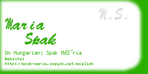 maria spak business card